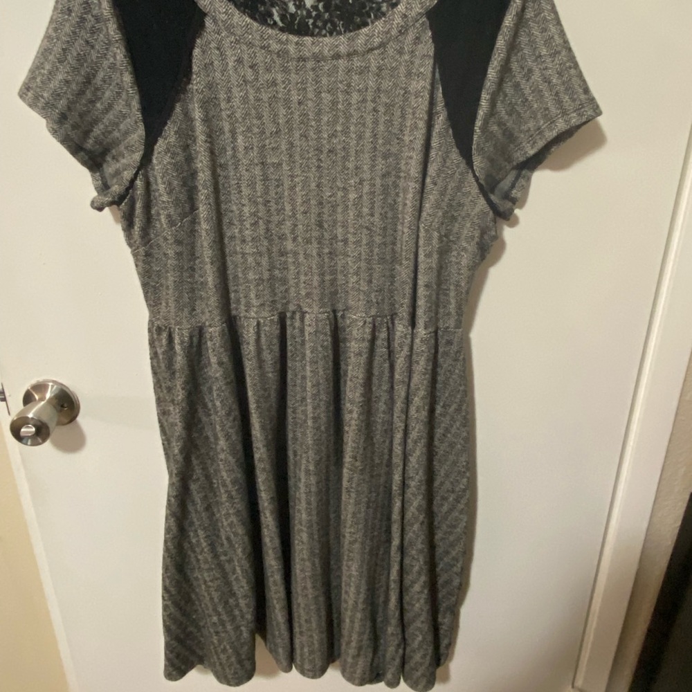 Gray and black lace dress